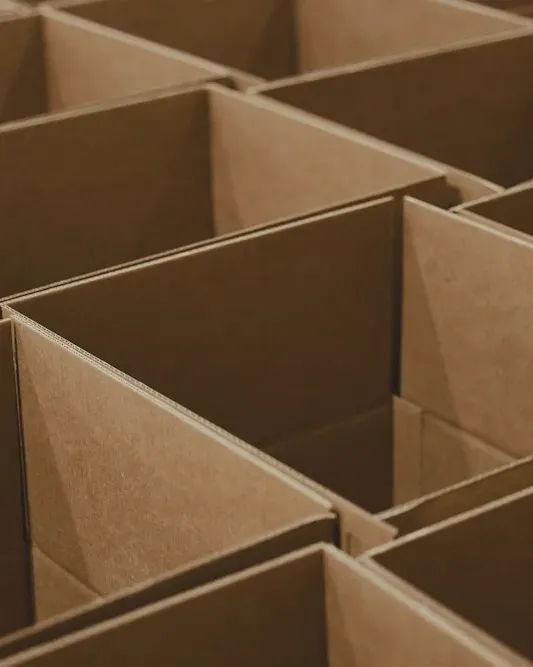 Open cardboard cartons